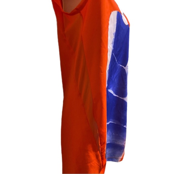 Zara Mini Dress with girl print, orange/blue, size S Small - Picture 2 of 5